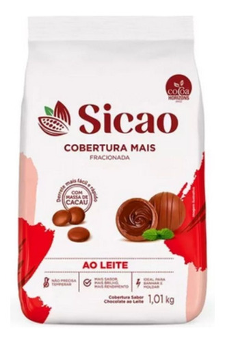 Cobertura Sicao Mais Gotas Fracionado 1,01kg Ao Leite