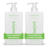 Kit De Shampoo Y Acondicionador Vegano Native Pepino Y Menta