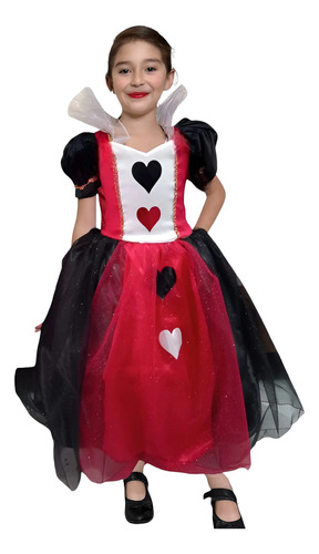 Disfraz De Anime Cosplay Reina De Corazones Niña Halloween Festival Cumple