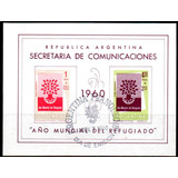 Argentina 1960. Año Mundial Del Refugiado Retintado Al Dorso