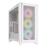 Gabinete Corsair Icue 4000d Rgb Airflow Cristal Templado Atx Color Blanco