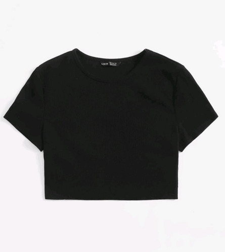 Remera Corta Crop Algodon - Basic -hip Hop - Kawaii