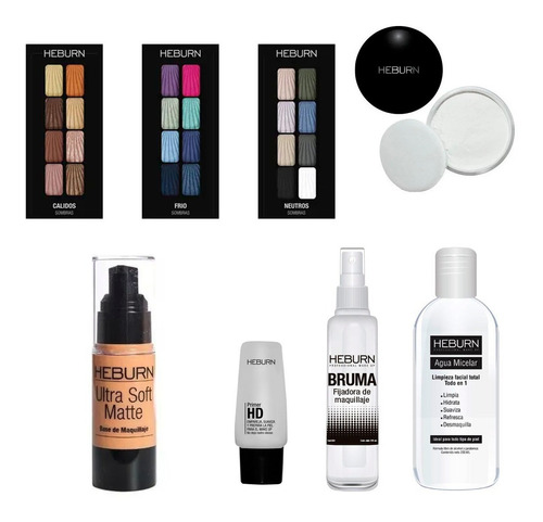 Kit De Maquillaje Profesional Heburn Base Primer Bruma 05