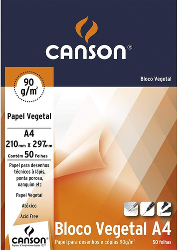 Bloco Papel Vegetal A4 90g Canson