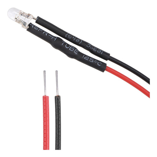 Led 3mm Alto Brillo 9v A 12v Con Cable Todos Colores Hobb