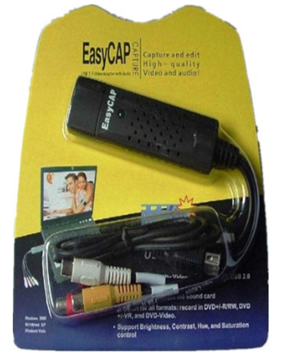 Easycap Usb 2.0 Tv Dvd Vhs Adaptador De Vídeo Captura Áudio