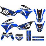 Kit Gráfico Adesivo Xtz 250 Lander 0,20mm Moto Trilha Azul