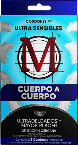 M Force Condón Ultra Sensible Pack 3 Condones