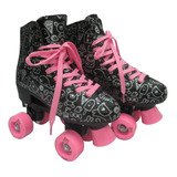 Patins 4 Rodas Roller Infantil Menina Quad Feminino Rosa