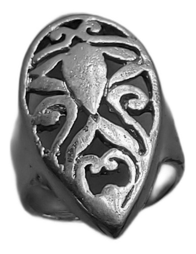 Anillo Metálico Con Diseño Tribal, Peso 7 Gramos