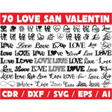 Pack De Vectores Corte Laser- 70 Palabras Love San Valentin