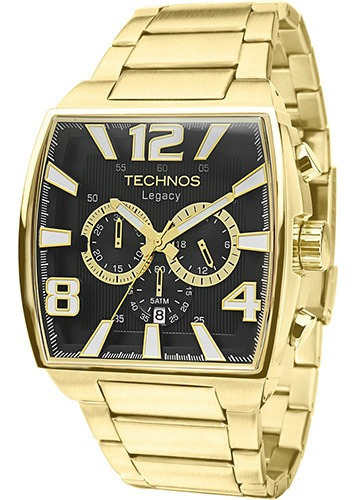 Relógio Technos Legacy Dourado Quadrado Masculino Js25ar 1d
