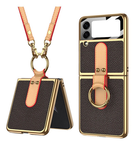 Funda Para Samsung Z Flip 3 Carcasa Celular Case Con Cordón