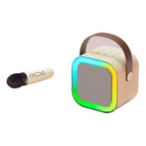 Kit Parlante Y Micrófono Karaoke Para Niños Bluetooth Led K1