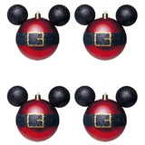 Bola Natal Mickey Roupa Noel Natal Disney 8cm C/4 - Cromus