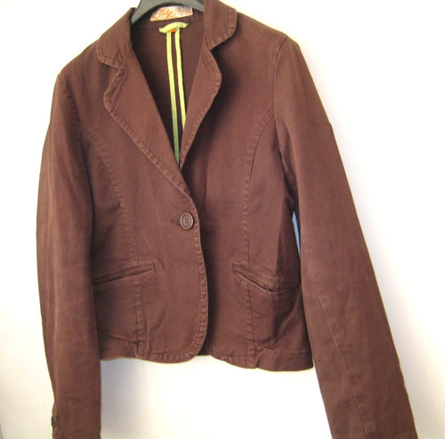 Chaqueta Marron, Jeans, Basic, Algodon, Sirve Tallas S/m 