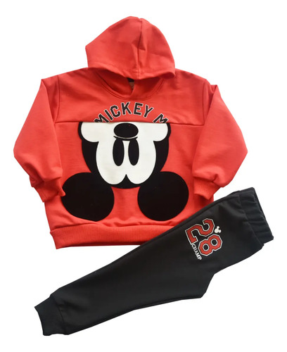 Conjunto Hoodie Y Pants Bebos Mickey Mouse Disney Oficial