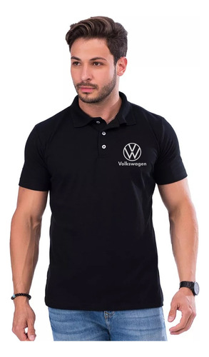 Camisa Gola Polo Volkswagem Masculina Casual Básica