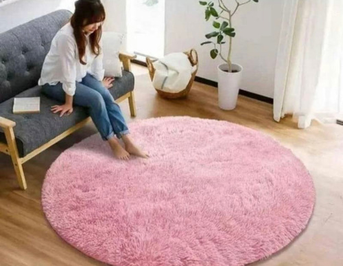 Alfombras Peludas Redondas 120cm Peluche Living