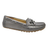 Manolo - Zapato Mujer Mocasin Casual Piel Acero Marca Flexi