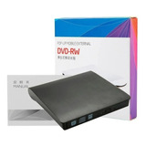 Leitor De Cd E Dvd Externo Slim Preto Usb 3.0 P/ Pc Notebook