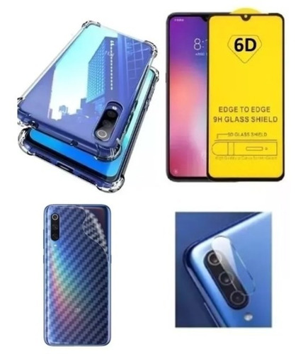 Kit Capa Para Xiaomi Mi 9se Mi9se+ Pel 6d + Pel Cam + Tras