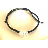 Pulsera Swarovski Cristal Macrame Estrella 11 Mm Hecha Mano