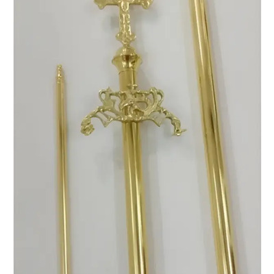 Asta Para Estandarte Latonado Punta De Cruz | Envío gratis