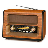 Radio Vintage Prunus J-199 Bluetooth, Am Fm, 15w, Aux/tf/usb