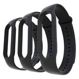 Kit 3 Pulseira Preta Silicone Compatível Xiaomi Mi Band 5 6