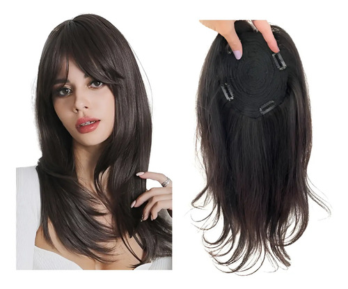 Topo Protese Peruca Natural Queda De Cabelo 50cm C/ Tic Tac