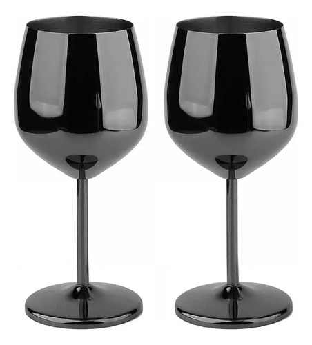 2 Copas Vino Acero Inoxidable,juego Regalo 2 Copas Metálicas