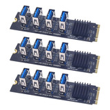 Ranura De Tarjeta Adaptadora M.2 Nvme Key-m A 4 Puertos Pci-