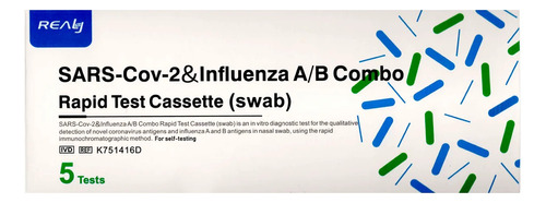 5 Pruebas Rápida De Antígeno Covid + Influenza 5 Kit Realy