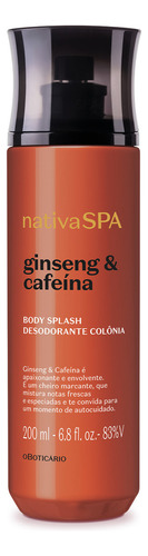 Body Splash Desodorante Colônia Nativa Spa Ginseng E Cafeína  200 Ml