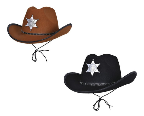 Sombrero De Cowboy Vaquero Sheriff Gorro Disfraz Cotillon