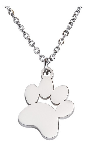 Collares Huella Perro, Regalos Mujer Amantes Perros Luckyly Color Plata