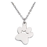 Collares Huella Perro, Regalos Mujer Amantes Perros Luckyly Color Plata