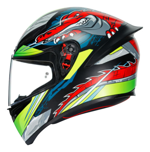 Casco Cerrado Agv K-1 E2205 Multi Xl Dundee Lima/roj/mate