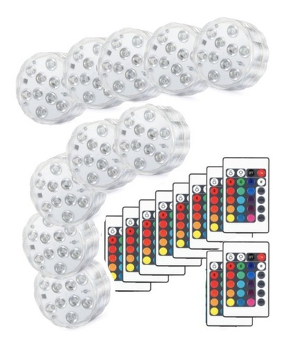 Pack 10 Luces Led Sumergible - Piscinas- Acuarios