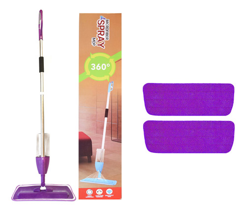 Combo Mopa Microfibra 360º Spray + 2 Paños Violeta 90062-1