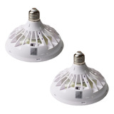 2 Luz De Teto Com Ventilador Oscilante, E27, 12w Bivolt 15cm