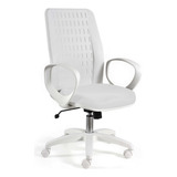 Silla De Escritorio De Outlet Planaria Ergonómica  Blanca Con Tapizado De Cuero Sintético