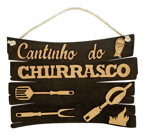 Placas Decorativas Cantinho Do Churrasco Churrasqueira Cor:m
