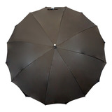 Paraguas Semiautomático Tipo Bastón Doble Tela Resistente Color Gris/negro