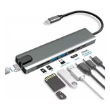 Hub Adaptador Usb Tipo C 8 En 1 Para Mac Macbook Win