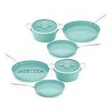 Baterías De Cocina Jade Cook 2 Juegos - 8 Piezas Color Jade Chef X4
