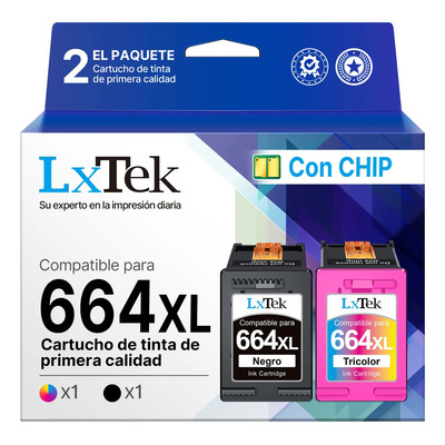 Cartucho Alternativo LxTek para 664xl Negro Tricolor para HP DeskJet Ink Advantage para HP Deskjet Ink Advantage 1115\u002F1118\u002F2135\u002F2136\u002F2138\u002F2675\u002F2676\u002F2677\u002F2678 \u002F3635\u002F3636\u002F3638\u002F3700\u002F3775\u002F3776\u002F3778\u002F3785\u002F\u002F | Envío gratis