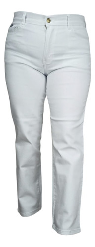 Pantalón De Mezclilla Mediana Blanco