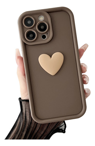 Funda De Silicona Cute Ins 3d Love Para iPhone 15 Uso Rudo